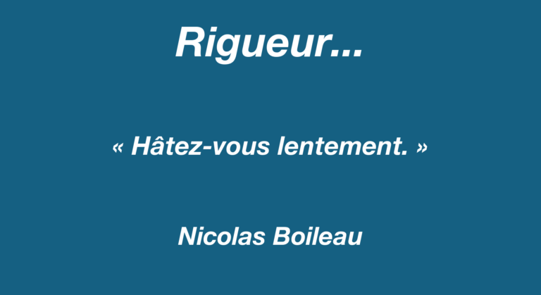 Affiche de l’article Rigueur…